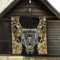 Aotearoa Waikato Tainui Quilt Maori Light Gold Tribal Paua Shell Pattern