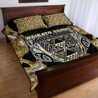 Aotearoa Waikato Tainui Quilt Bed Set Maori Light Gold Tribal Paua Shell Pattern