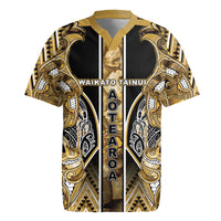 Aotearoa Waikato Tainui Rugby Jersey Maori Light Gold Tribal Paua Shell Pattern