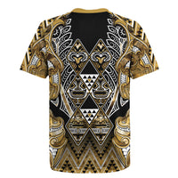 Aotearoa Waikato Tainui Rugby Jersey Maori Light Gold Tribal Paua Shell Pattern
