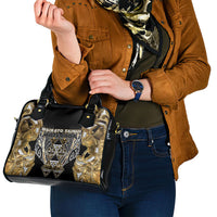 Aotearoa Waikato Tainui Shoulder Handbag Maori Light Gold Tribal Paua Shell Pattern
