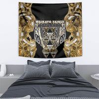 Aotearoa Waikato Tainui Tapestry Maori Light Gold Tribal Paua Shell Pattern