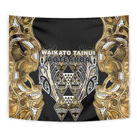 Aotearoa Waikato Tainui Tapestry Maori Light Gold Tribal Paua Shell Pattern