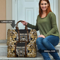 Aotearoa Waikato Tainui Travel Bag Maori Light Gold Tribal Paua Shell Pattern