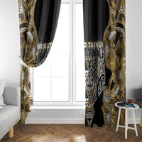 Aotearoa Waikato Tainui Window Curtain Maori Light Gold Tribal Paua Shell Pattern