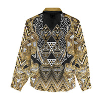 Aotearoa Waikato Tainui Women Casual Shirt Maori Light Gold Tribal Paua Shell Pattern