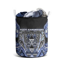 Aotearoa Ngati Kahungunu Laundry Basket Maori Tribal Blue Paua Shell Pattern