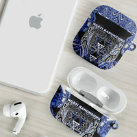 Aotearoa Ngati Kahungunu AirPods Case Maori Tribal Blue Paua Shell Pattern