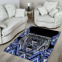 Aotearoa Ngati Kahungunu Area Rug Maori Tribal Blue Paua Shell Pattern