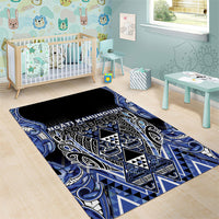 Aotearoa Ngati Kahungunu Area Rug Maori Tribal Blue Paua Shell Pattern