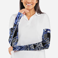 Aotearoa Ngati Kahungunu Arm Sleeves Maori Tribal Blue Paua Shell Pattern