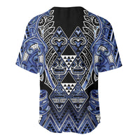 Aotearoa Ngati Kahungunu Baseball Jersey Maori Tribal Blue Paua Shell Pattern