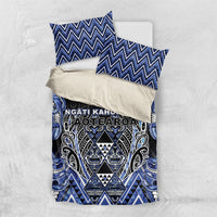 Aotearoa Ngati Kahungunu Bedding Set Maori Tribal Blue Paua Shell Pattern