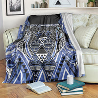 Aotearoa Ngati Kahungunu Blanket Maori Tribal Blue Paua Shell Pattern