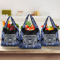 Aotearoa Ngati Kahungunu Grocery Bag Maori Tribal Blue Paua Shell Pattern