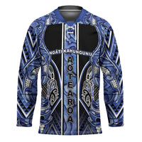 Aotearoa Ngati Kahungunu Hockey Jersey Maori Tribal Blue Paua Shell Pattern