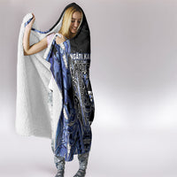 Aotearoa Ngati Kahungunu Hooded Blanket Maori Tribal Blue Paua Shell Pattern