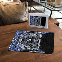 Aotearoa Ngati Kahungunu Puzzle Maori Tribal Blue Paua Shell Pattern