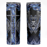 Aotearoa Ngati Kahungunu Skinny Tumbler Maori Tribal Blue Paua Shell Pattern