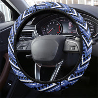 Aotearoa Ngati Kahungunu Steering Wheel Cover Maori Tribal Blue Paua Shell Pattern