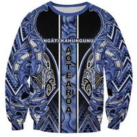 Aotearoa Ngati Kahungunu Sweatshirt Maori Tribal Blue Paua Shell Pattern