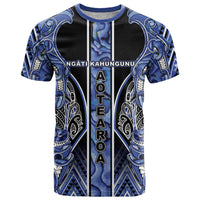 Aotearoa Ngati Kahungunu T Shirt Maori Tribal Blue Paua Shell Pattern