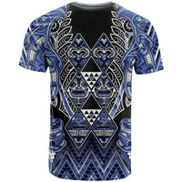 Aotearoa Ngati Kahungunu T Shirt Maori Tribal Blue Paua Shell Pattern