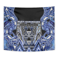 Aotearoa Ngati Kahungunu Tapestry Maori Tribal Blue Paua Shell Pattern