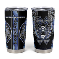 Aotearoa Ngati Kahungunu Tumbler Cup Maori Tribal Blue Paua Shell Pattern