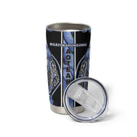 Aotearoa Ngati Kahungunu Tumbler Cup Maori Tribal Blue Paua Shell Pattern