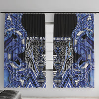 Aotearoa Ngati Kahungunu Window Curtain Maori Tribal Blue Paua Shell Pattern