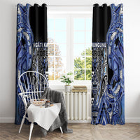 Aotearoa Ngati Kahungunu Window Curtain Maori Tribal Blue Paua Shell Pattern