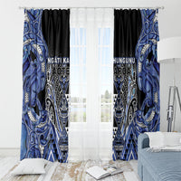 Aotearoa Ngati Kahungunu Window Curtain Maori Tribal Blue Paua Shell Pattern