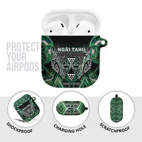Aotearoa Ngai Tahu AirPods Case Maori Tribal Dark Green Paua Shell Pattern