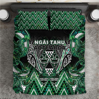 Aotearoa Ngai Tahu Bedding Set Maori Tribal Dark Green Paua Shell Pattern