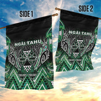 Aotearoa Ngai Tahu Garden Flag Maori Tribal Dark Green Paua Shell Pattern