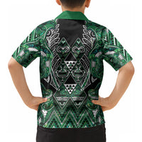 Aotearoa Ngai Tahu Hawaiian Shirt Maori Tribal Dark Green Paua Shell Pattern