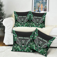 Aotearoa Ngai Tahu Pillow Cover Maori Tribal Dark Green Paua Shell Pattern