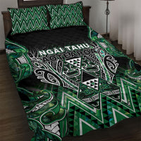 Aotearoa Ngai Tahu Quilt Bed Set Maori Tribal Dark Green Paua Shell Pattern