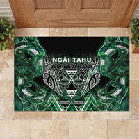 Aotearoa Ngai Tahu Rubber Doormat Maori Tribal Dark Green Paua Shell Pattern