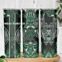 Aotearoa Ngai Tahu Skinny Tumbler Maori Tribal Dark Green Paua Shell Pattern