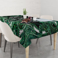 Aotearoa Ngai Tahu Tablecloth Maori Tribal Dark Green Paua Shell Pattern
