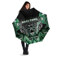 Aotearoa Ngai Tahu Umbrella Maori Tribal Dark Green Paua Shell Pattern