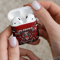 Aotearoa Te Arawa AirPods Case Maori Tribal Dark Red Paua Shell Pattern
