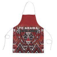 Aotearoa Te Arawa Apron Maori Tribal Dark Red Paua Shell Pattern