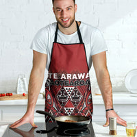 Aotearoa Te Arawa Apron Maori Tribal Dark Red Paua Shell Pattern