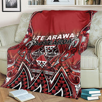 Aotearoa Te Arawa Blanket Maori Tribal Dark Red Paua Shell Pattern