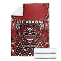 Aotearoa Te Arawa Blanket Maori Tribal Dark Red Paua Shell Pattern