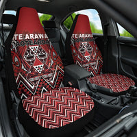 Aotearoa Te Arawa Car Seat Cover Maori Tribal Dark Red Paua Shell Pattern