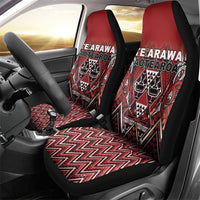 Aotearoa Te Arawa Car Seat Cover Maori Tribal Dark Red Paua Shell Pattern
